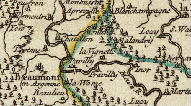 carte pouilly vaugondy 1752